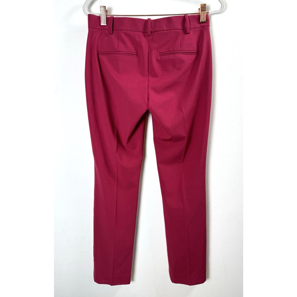 Theory Magenta Virgin Wool Blend Dress Pants Preppy Classy Chic Work Office 00 - Picture 4 of 6